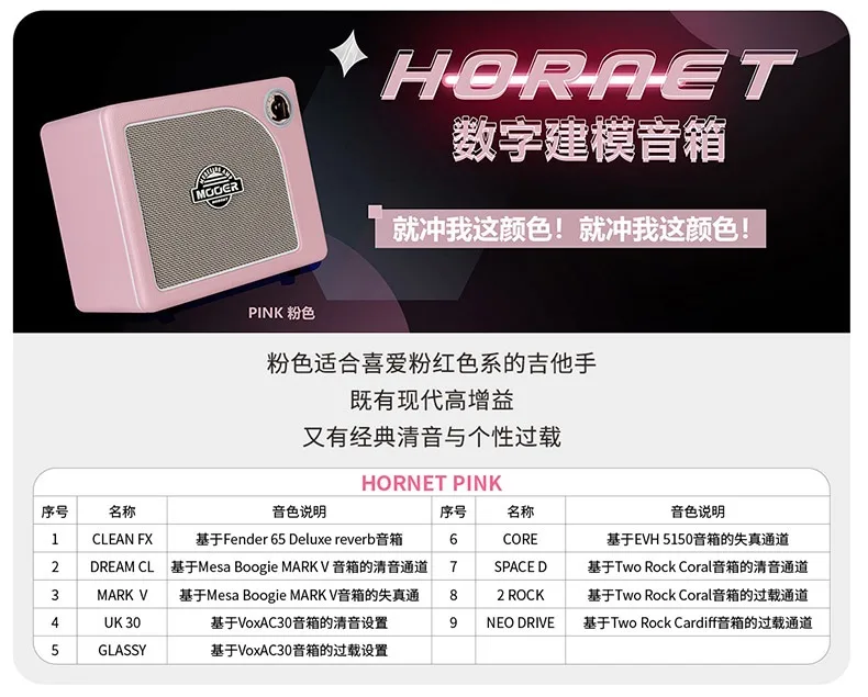 Портативная деревянная гитара Mooer Hornet 30i специальный динамик с искажением Bluetooth
