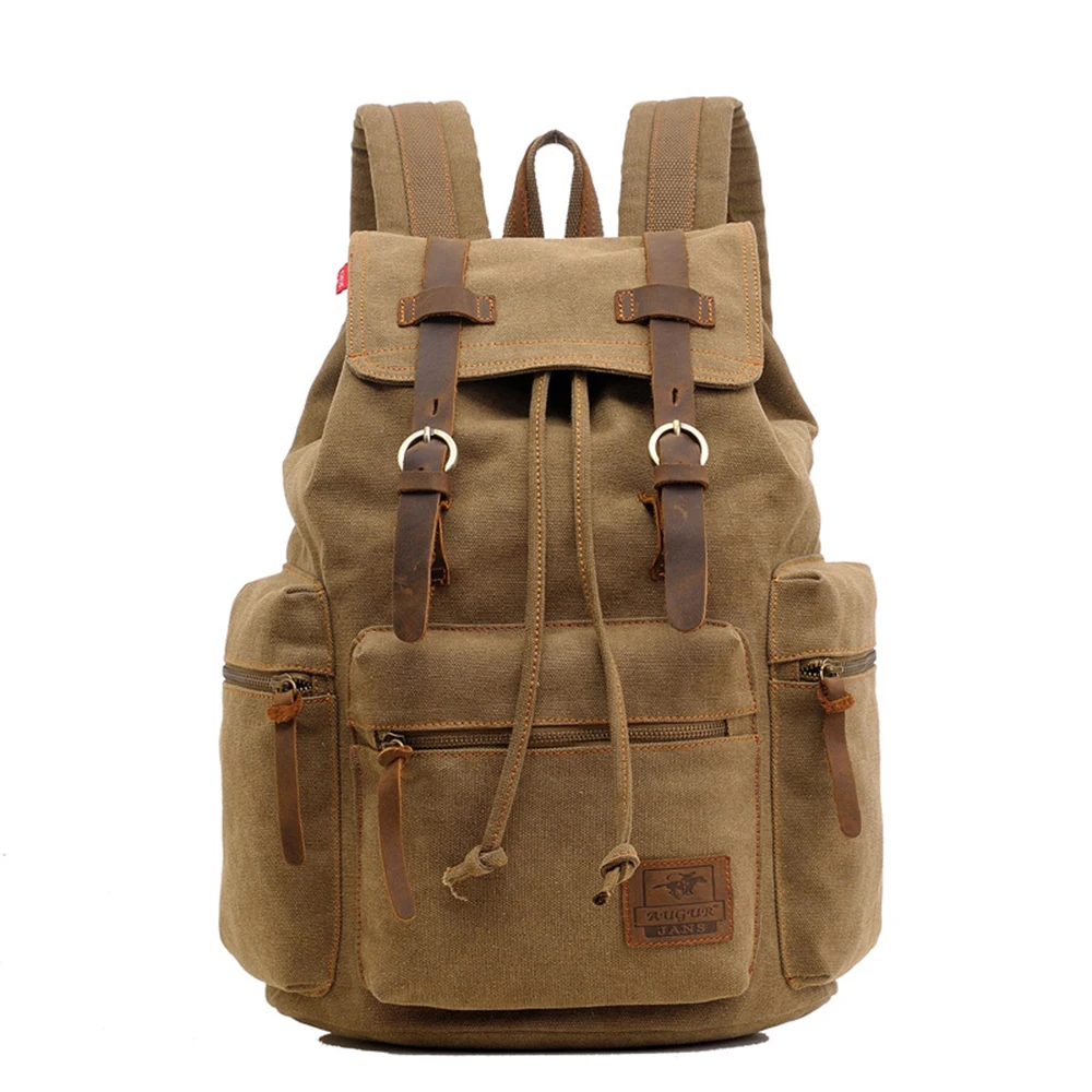 High Quality Large-Capacity Wear-Resistant Shock-Resistant Waxed Canvas Backpack for Men Outdoor Activities