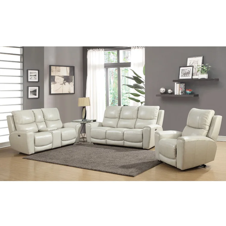 Latest Design Leather Sofa Set 3 2 1 Seat Luxury Leather Recliner Sofa Set Living Room Furniture