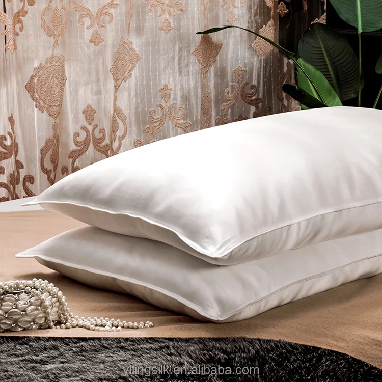 high quality Medium height Sleeping hilton silk pillow 100% silk pillow case filling 6A long silk pillow