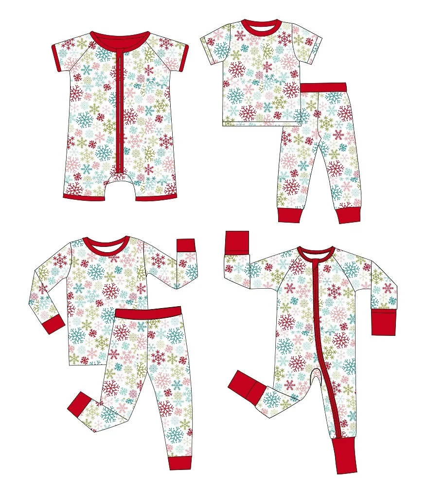 Ins Style Bamboo Pajamas Christmas Red Baby Bamboo Clothes Boys 0-3 Month