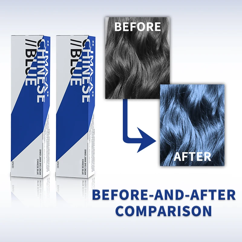 Hair Dye Tint Hair Coloring Cream Chinese Blue Hair Color Cream