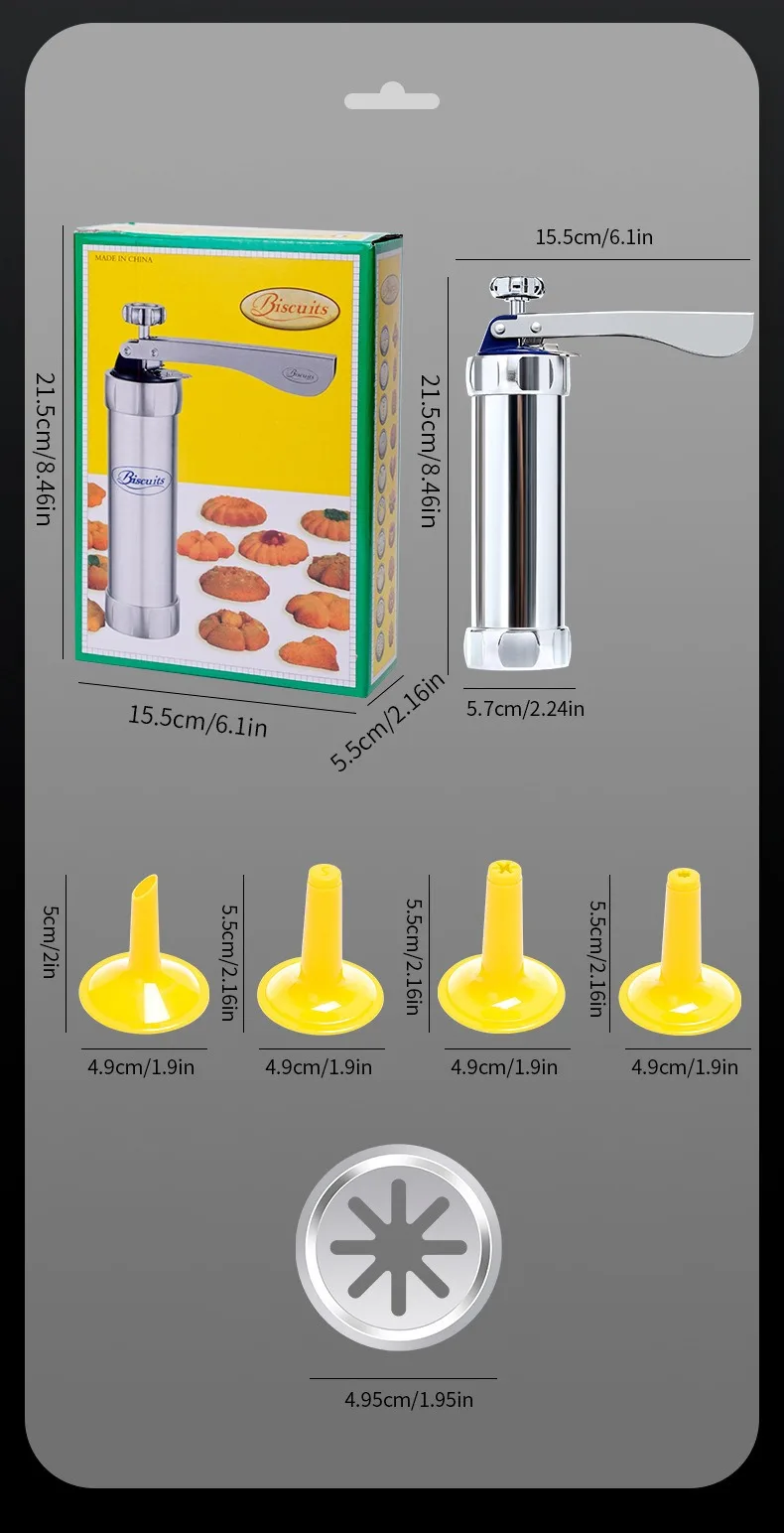 Biscuit Maker Machine Set Press Cookies Mold Gun DIY Pastry Extruder Nozzles Decorating Spritz Piping Cookie Press Kit