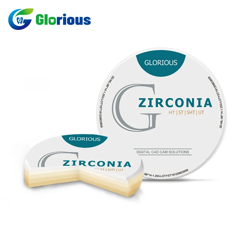 Factory Supply Multilayer Dental Zirconia Porcelain False Teeth Dental Zirconia Ceramic Blocks