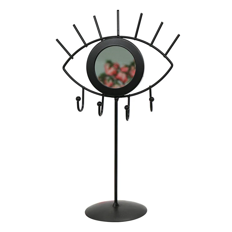 Makeup Mirror Evil Eye Shape Vanity Mirror Hanging Jewelry Display Holder Stand Storage Home Room Decor