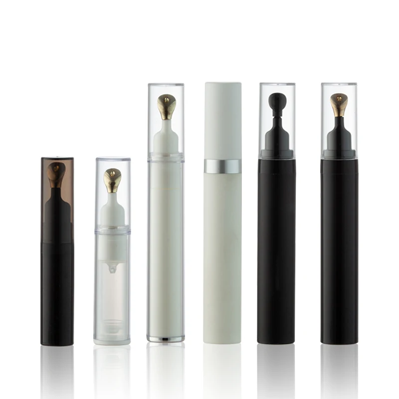 8ml 20ml matte black plastic empty eye cream private label airless bottle packaging