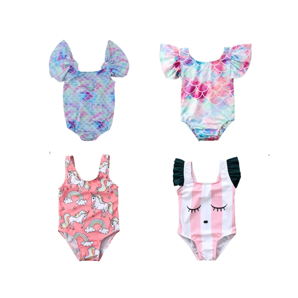 OEM Custom Kids Swimsuits Manufacturer Low Moq Fashion Cute Baby Girl Beachwear Kids one piece Swimwear