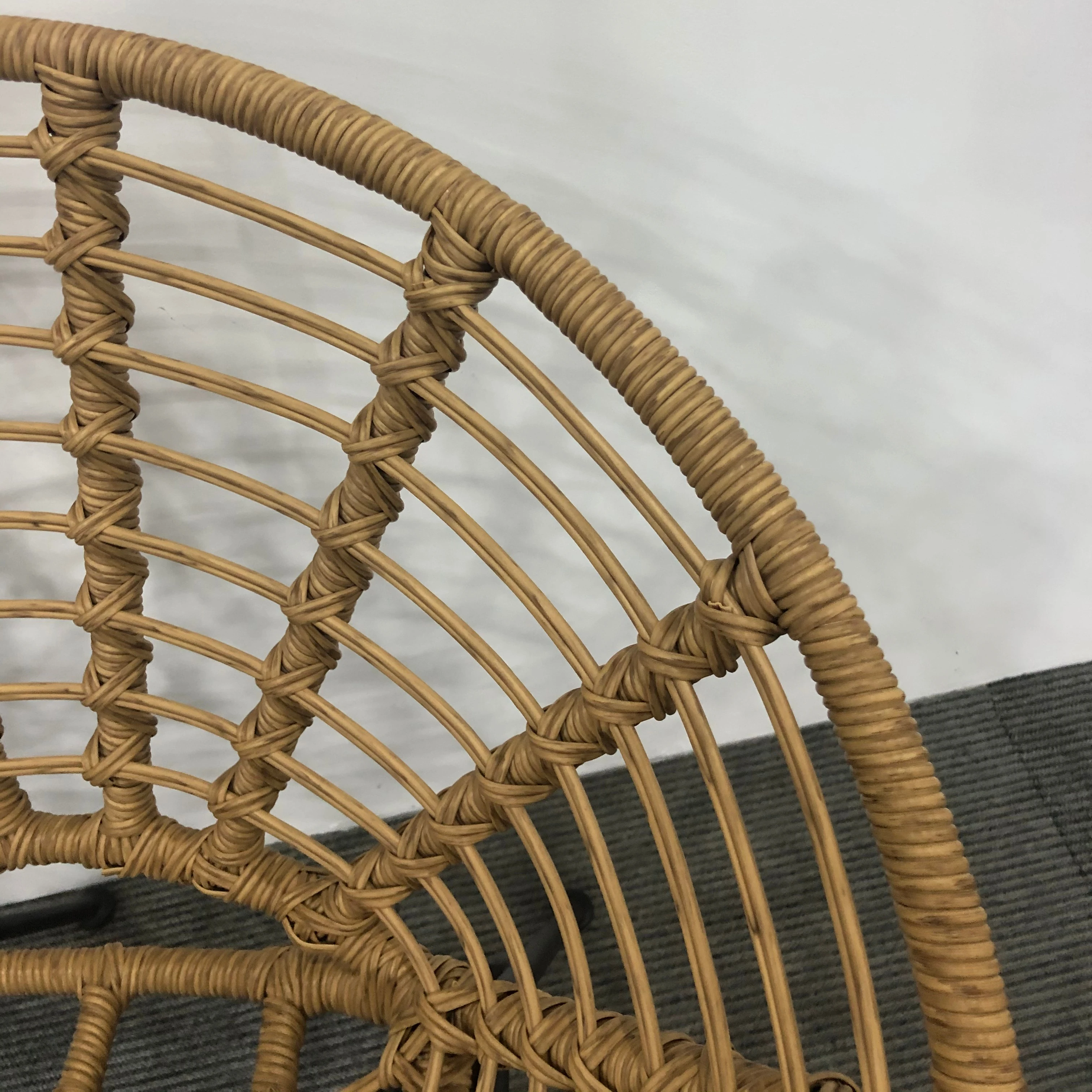 Balcony Set Natural Rattan Leisure Stylish Round Lounge Chair for Conversation