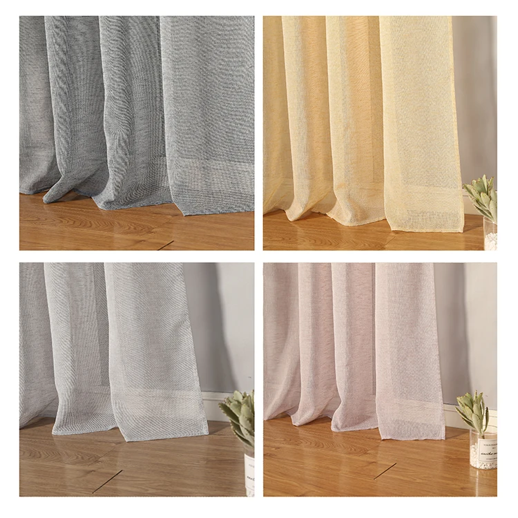 Wholesale Ready Made Curtain European Style Elegant 3 Color Polyester Blackout Curtain Tulle Sheer Curtain for home