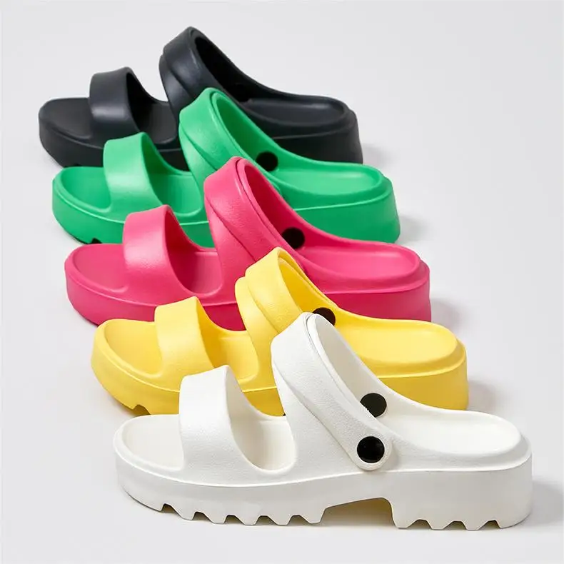Korean Platform Sandals Slide Slippers EVA Sandals For Lady Women with Straps