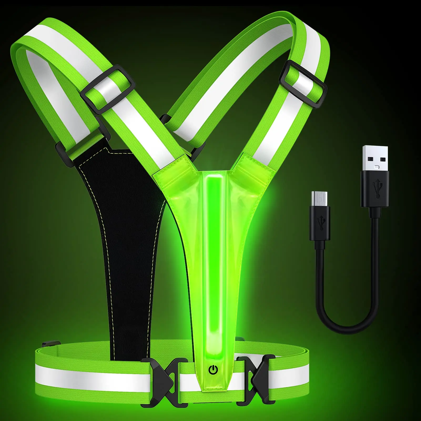 Bestseller  USB Rechargeable Night Riding, Running Vest Led Reflective Vests