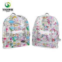OEM Girls Stylish Mini PVC Custom Clear Drawstring Backpack For Kids