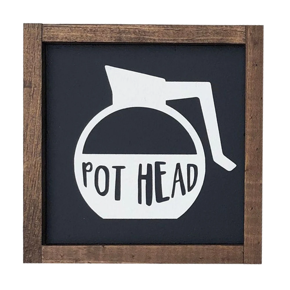 Customized Kitchen Decor Pot Head Sign Coffee Sign Wood Wall Decoration for Home