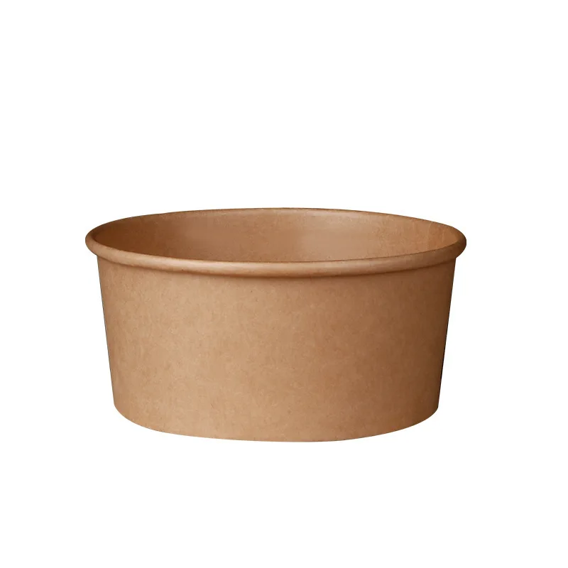 100% biodegradable disposable Eco-friendly brown kraft paper bowl with lid