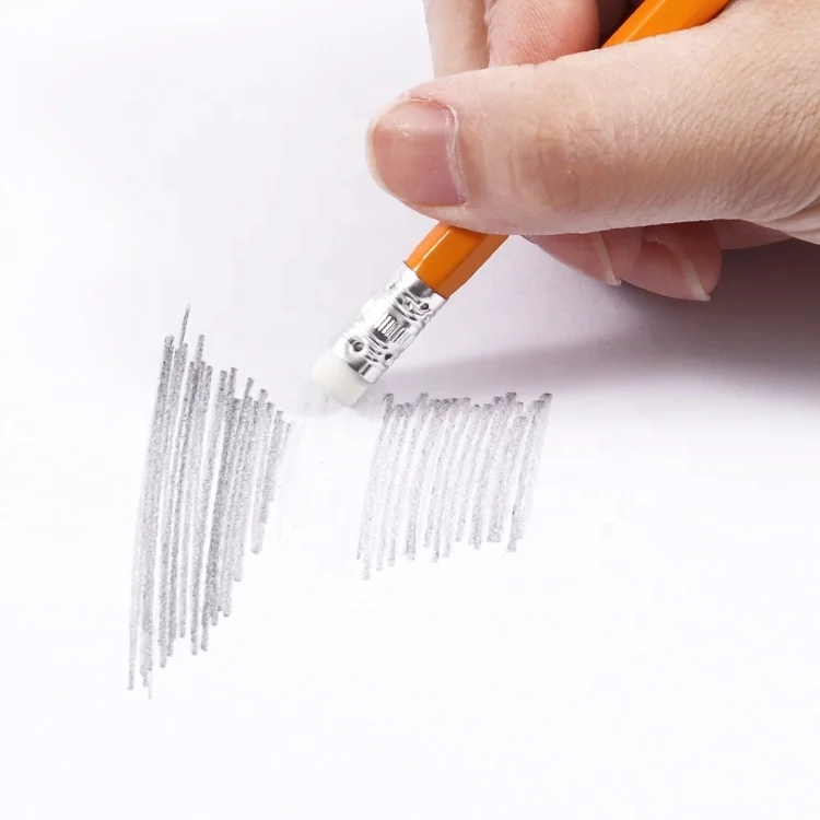 FOSKA Yellow Pencils with White Erasers Pre-sharpened Premium Drawing Sketch Graphite Pencils for Artists & Beginners