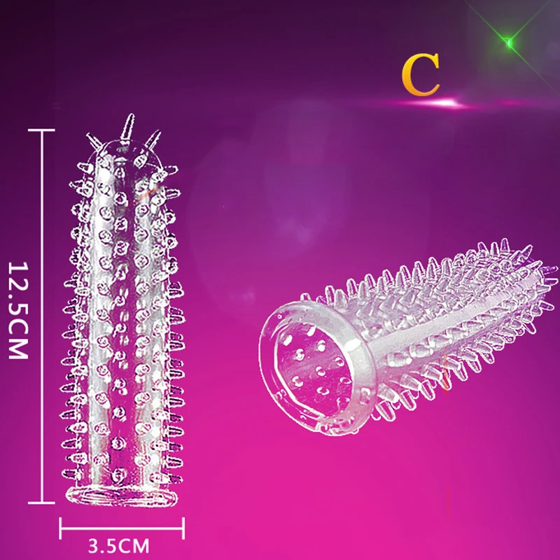 High Elasticity Reusable Penis Extender Sleeve Crystal Condom Delay Ejaculation Sex Toys For Men Intimate Goods