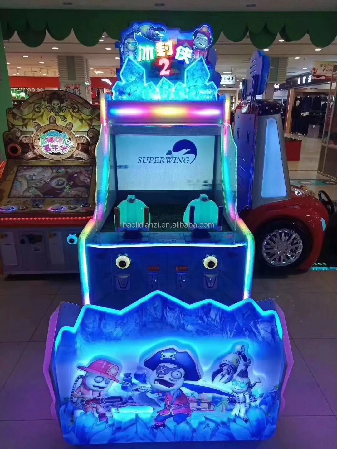 Used Two-Person Shooter Kids Playground Coin Operated Game Zombie Water Gun and Coin Pusher Hand Shooting Experience