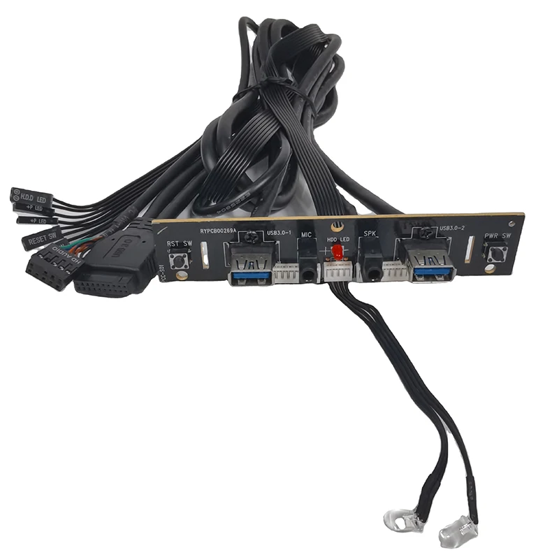 Computer Case Front Panel Mounted Cable Power Switch Dual USB 3.0 PCB Mainboard Circuit Board Audio Interface Wire