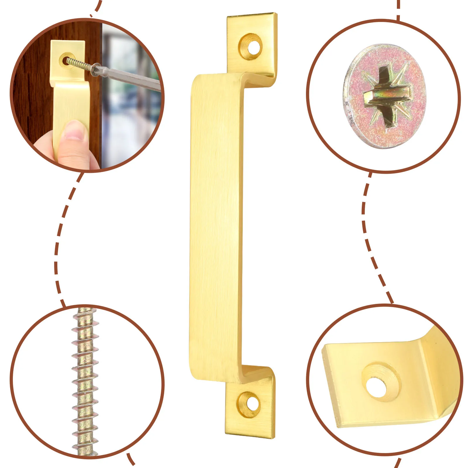 Brushed Nickel Gold Color Sliding Barn Hardware Kit for sliding barn door handle