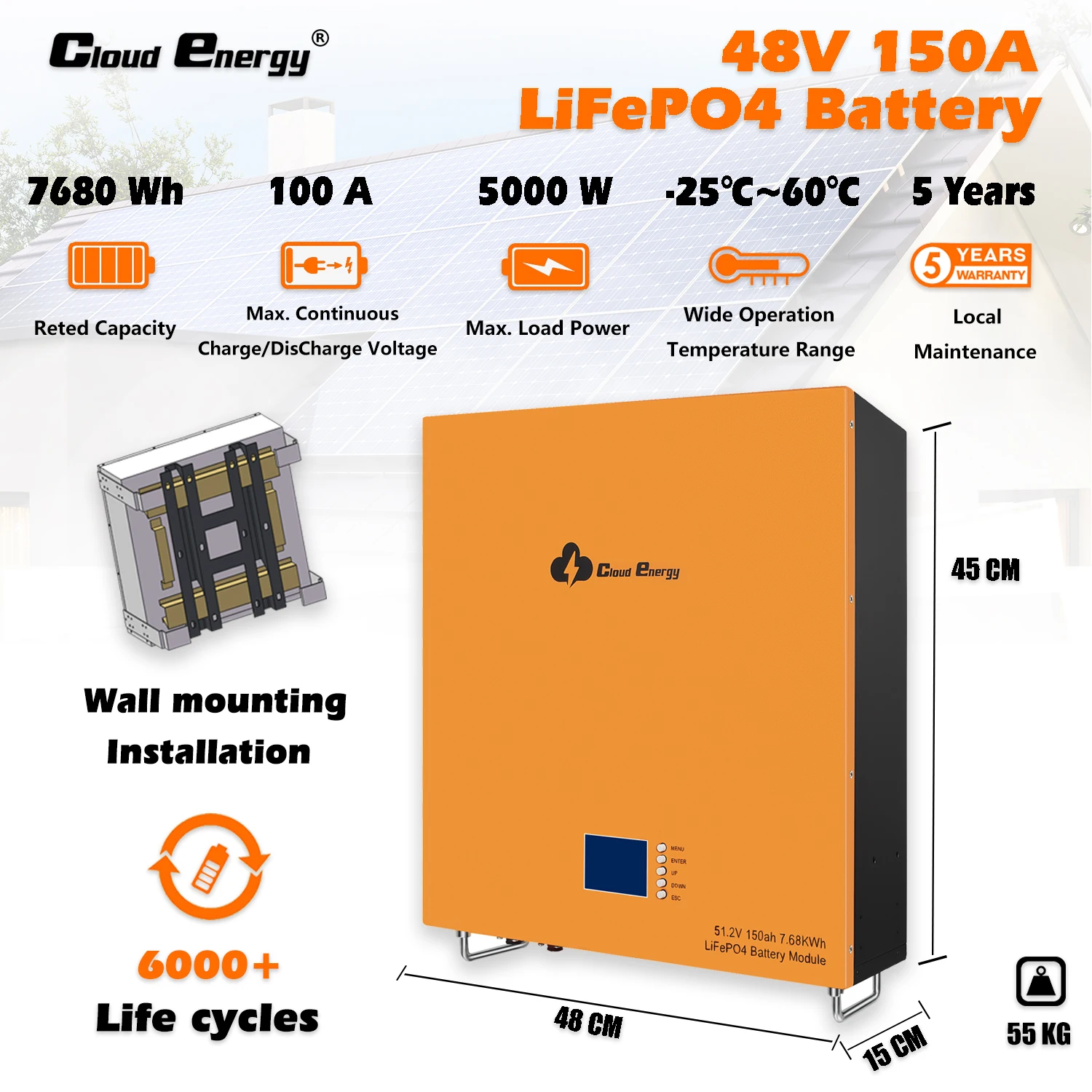 Wall mount verified supplier Lifepo4 Battery pack 48v 60v100ah 150ah lipo4 Power Wall Lithium Ion lifepo4 battery solar systems