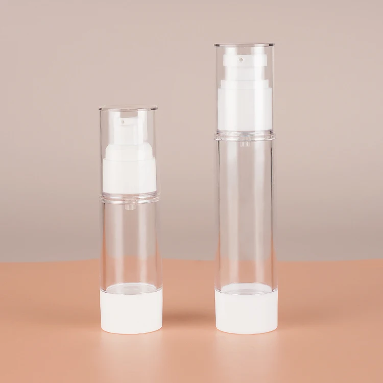 Wholesale Plastic Clear Cosmetic Acrylic Airless Pump Bottle 50 ml Bottle Custom Logo Airless Pump Cream Bottle