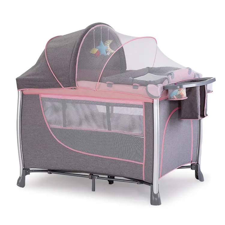 ECO Multi Functional Baby Cot Bed Baby Playpen with Removable Selected Aluminum Feet Tube Outside