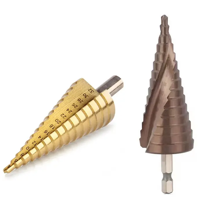 Recycling tungsten carbide drill bit  handle spiral  straight groove M35 cobalt containing step drill bit, wood metal drilling