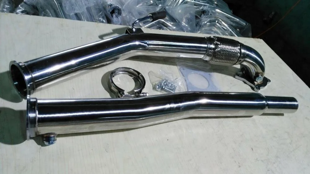 High quality parts GRWA Polished Exhaust  Downpipe for VW Golf  MK5/MK6