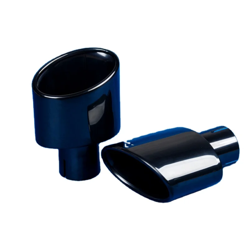 large sizeTitanium black304Stainless Steel Auto Accessory Left And Right Side In Pairs Exhaust Tips Car Flat Muffler Tailpipe