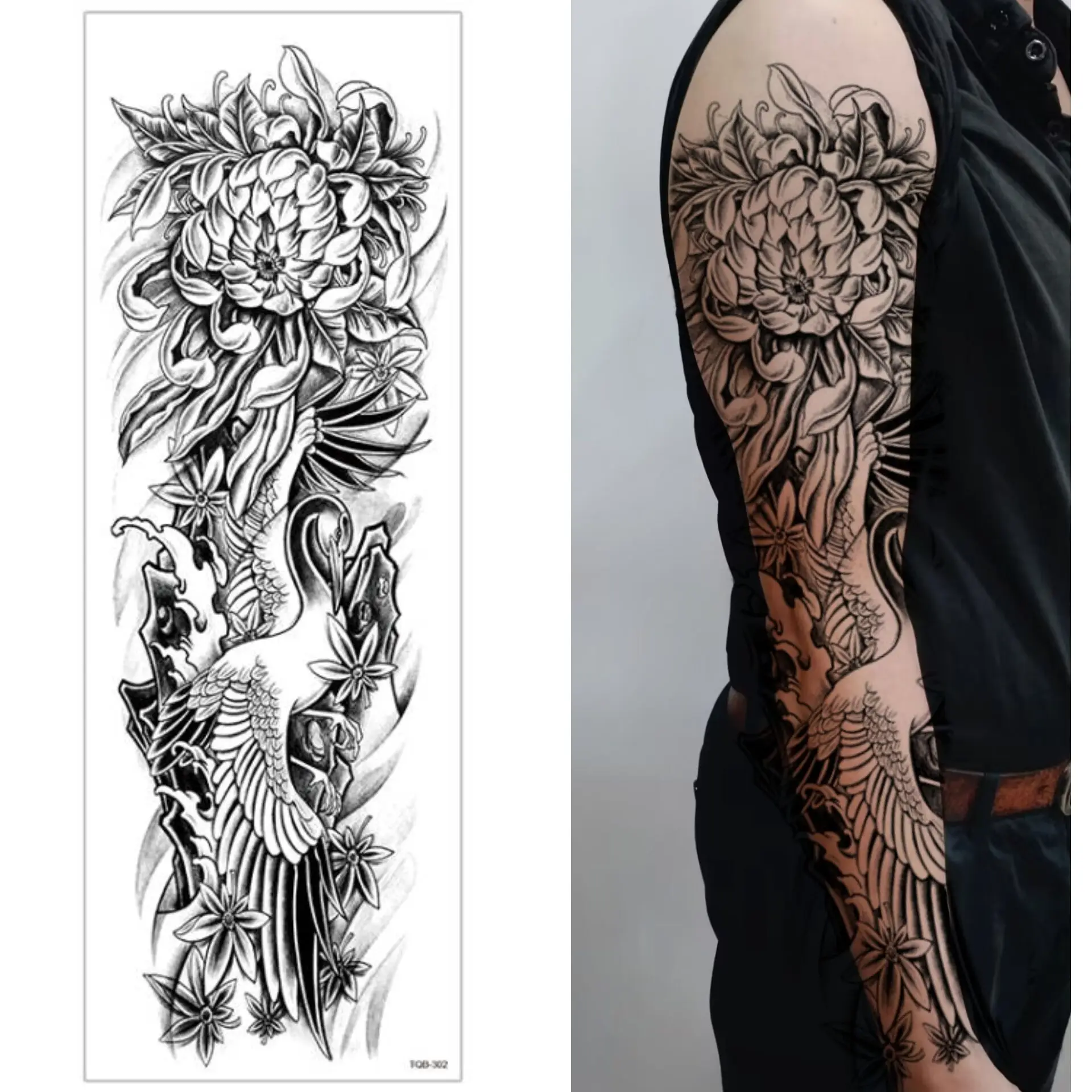 New 3D Temporary Tattoo Halloween Classic Design Henna Tattoo Stickers Water Proof Black Temporary Tattoos Wholesale