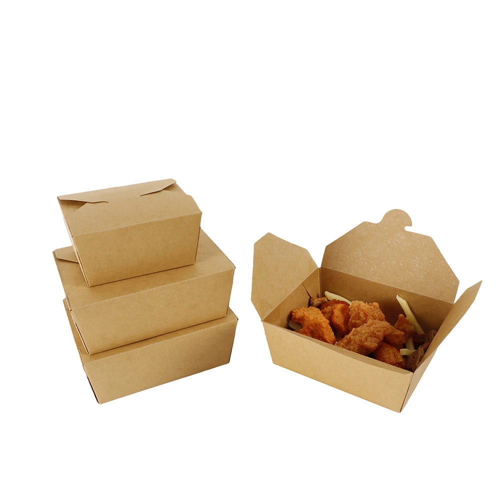 Disposable Kraft Paper Takeout Tray Fast Food tray Food Container for Party