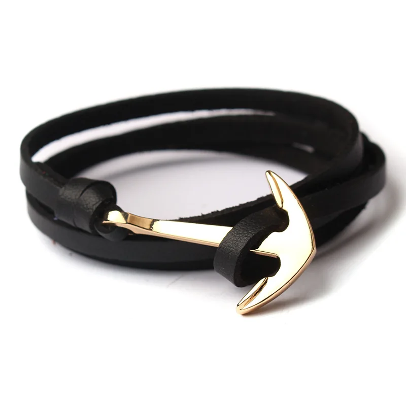 European And American Fashion Leather Fishhook Anchor Handmade Bracelet