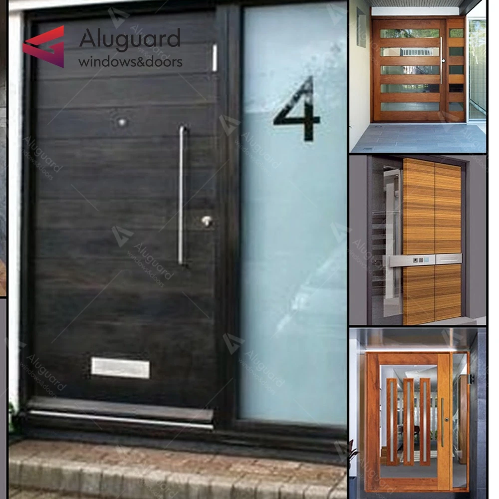 Residential Tempered Glazed Black Wrought Iron French Doors Aluminum For Entrance