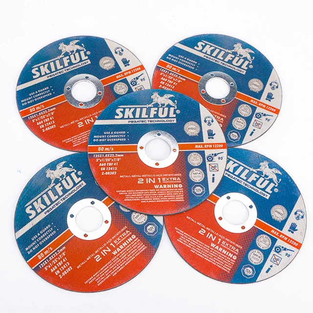 SKILFUL 5 Inch 125x1x22.2mm High Speed Cutting Wheel Abrasives Metal Grinding Discs