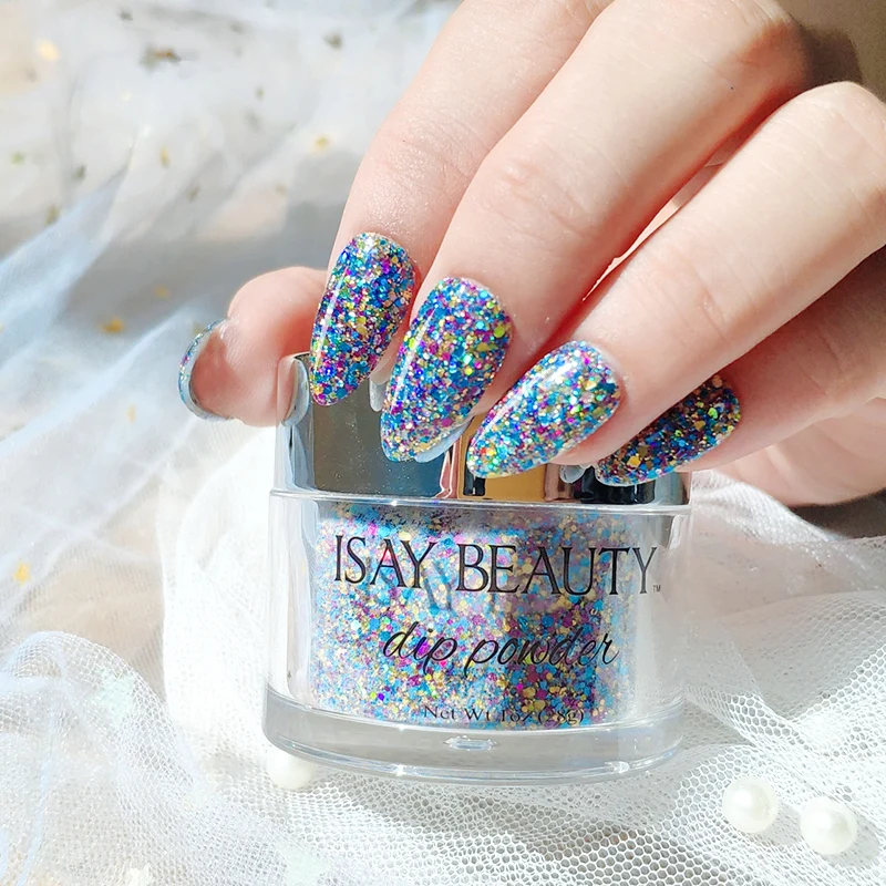 Popular dipping glitter acrylic powder set colorful dipping acrylic bulk nail acrylic powder for nail