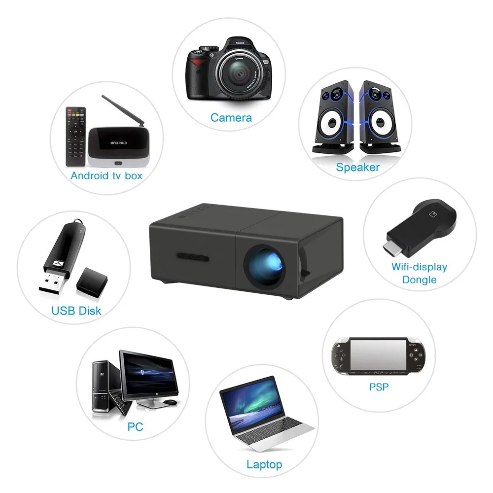 Byintek C400 Pico Led LCD Projector Portable Micro Pocket Mobile Mini Small Beam Video, Cheap Home Theater Holographic Projector