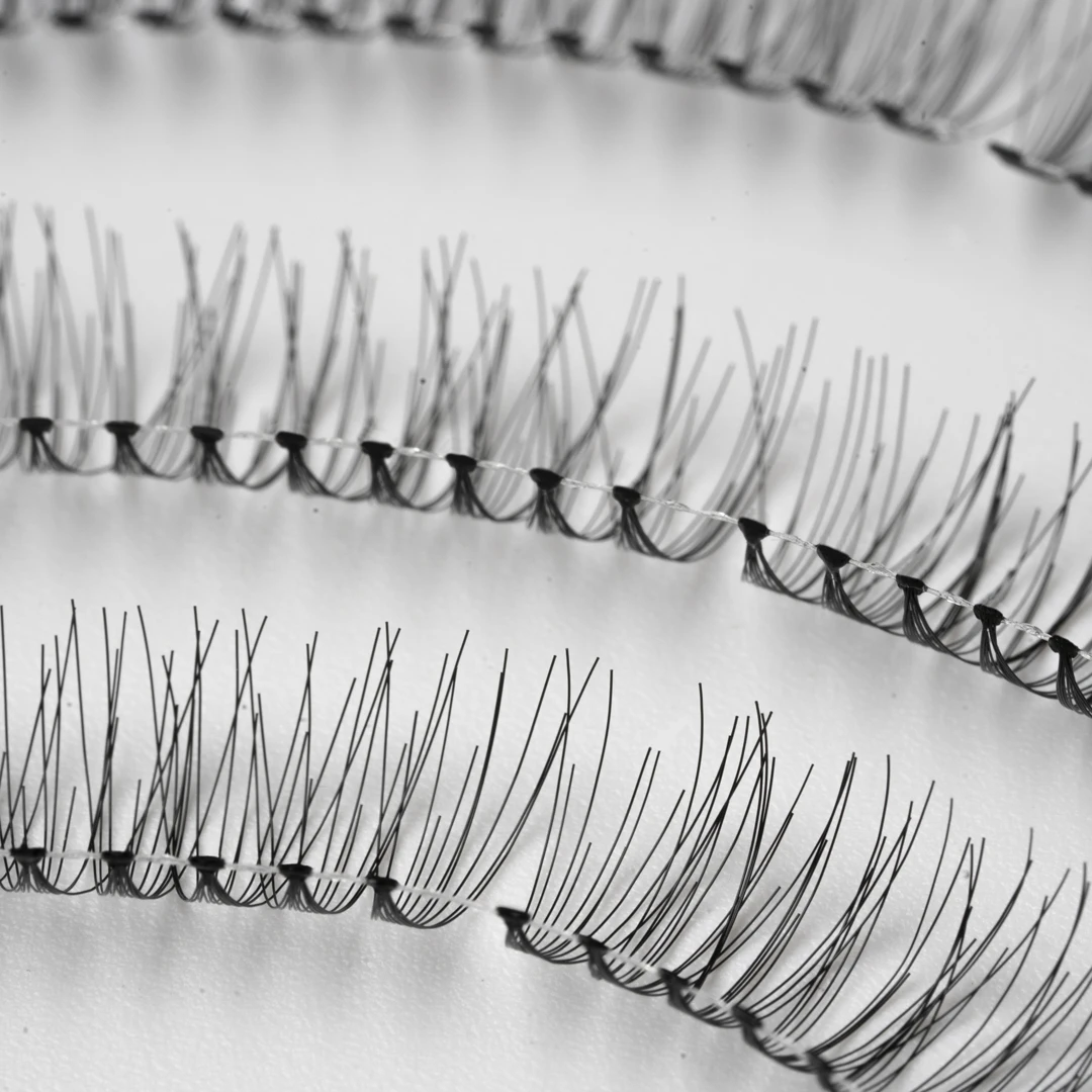 Soft Ribbon Strip Eyelashes DIY Handmade Eyelash Extension Segmented False Lashes Dramatic Lash Bundles transparent terrier Lash