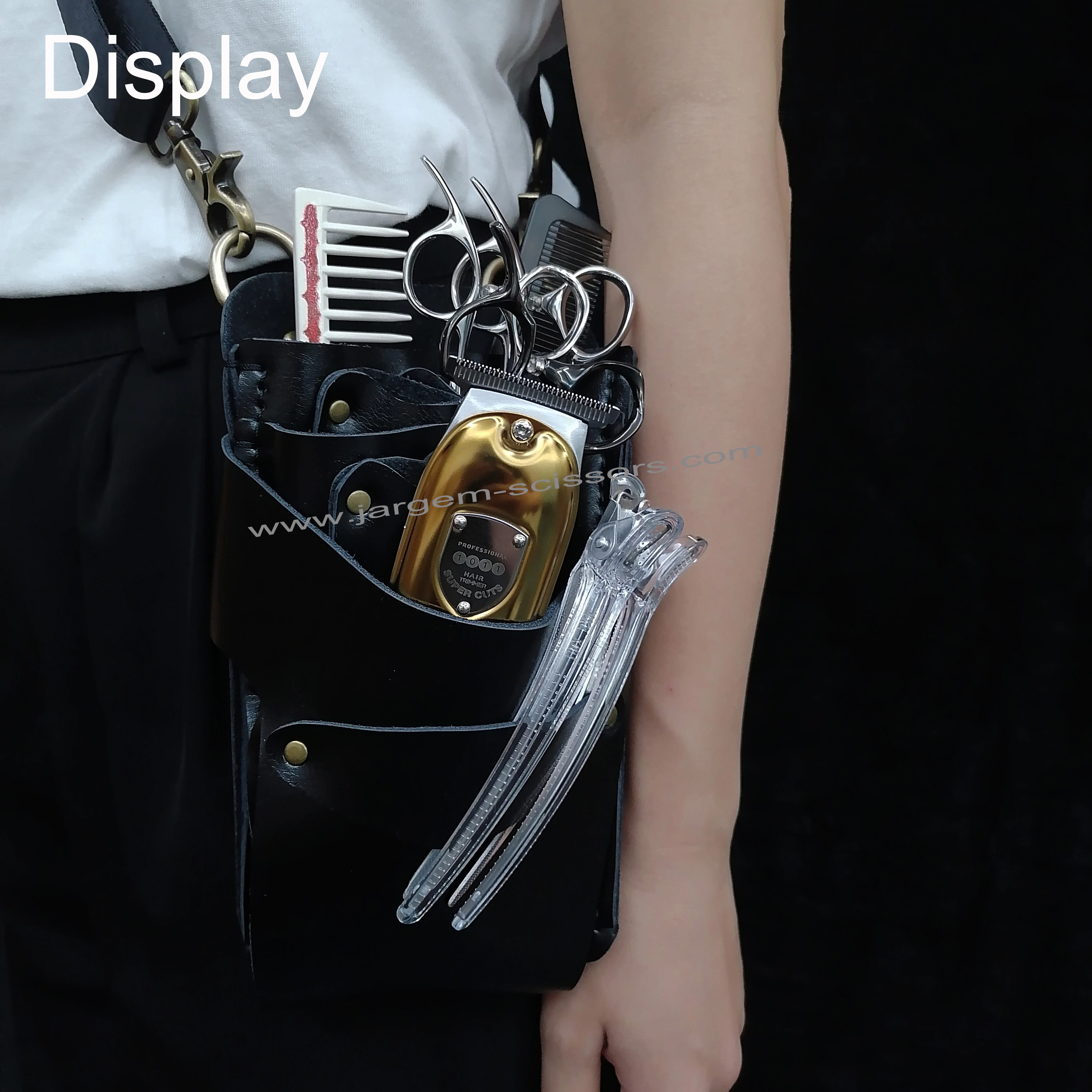 Быстрая доставка чехлы из натуральной кожи с ножницами для волос с поясом цветные Опциональные парикмахерские сумки