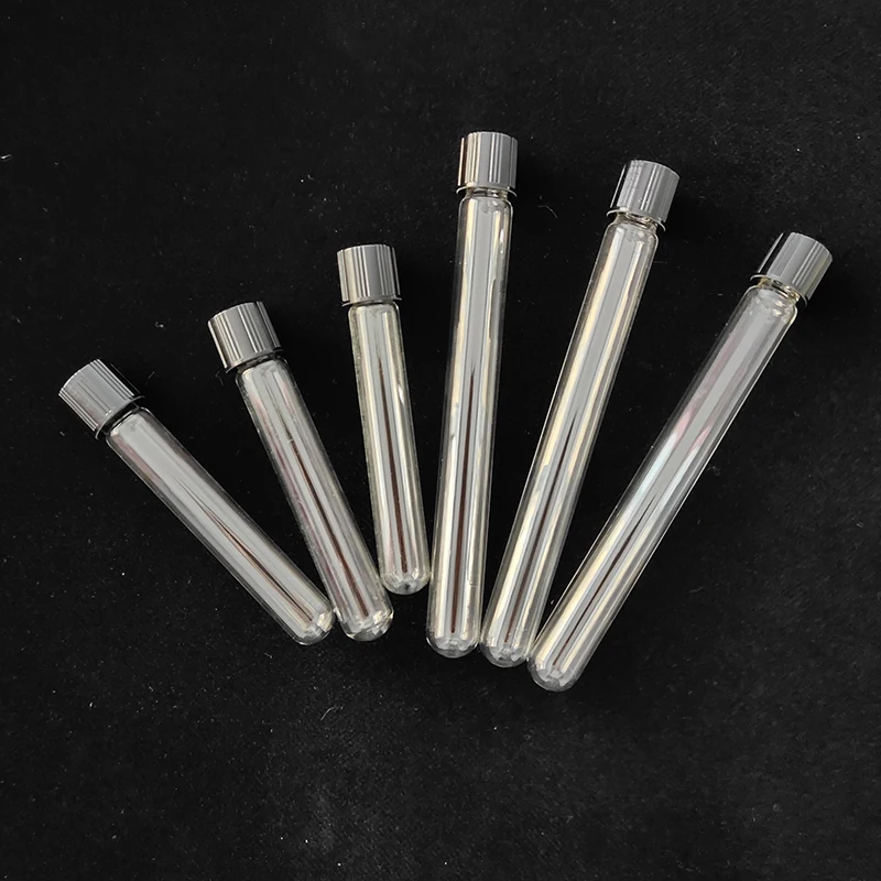 Круглая Плоская Нижняя медицинская прозрачная стеклянная пробирка с пластиковой винтовой крышкой