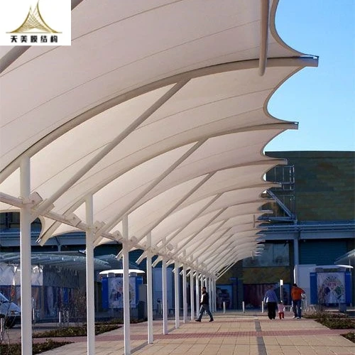 High Quality Custom PVDF PTFE Car Parking Shed Tensile Membrane Structure Waterproof Carports For Car Parking