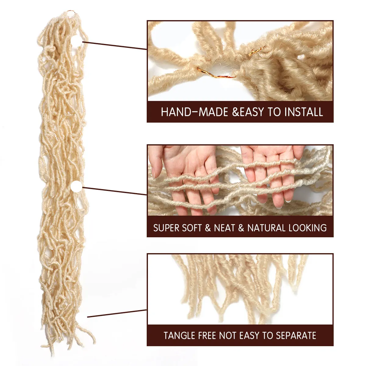 Faux Locs Crochet Hair 24 36 inch Faux Locks Crochet Braid Curly Hair New Soft Locs Meche De Cheveux Pour Crochet Braid