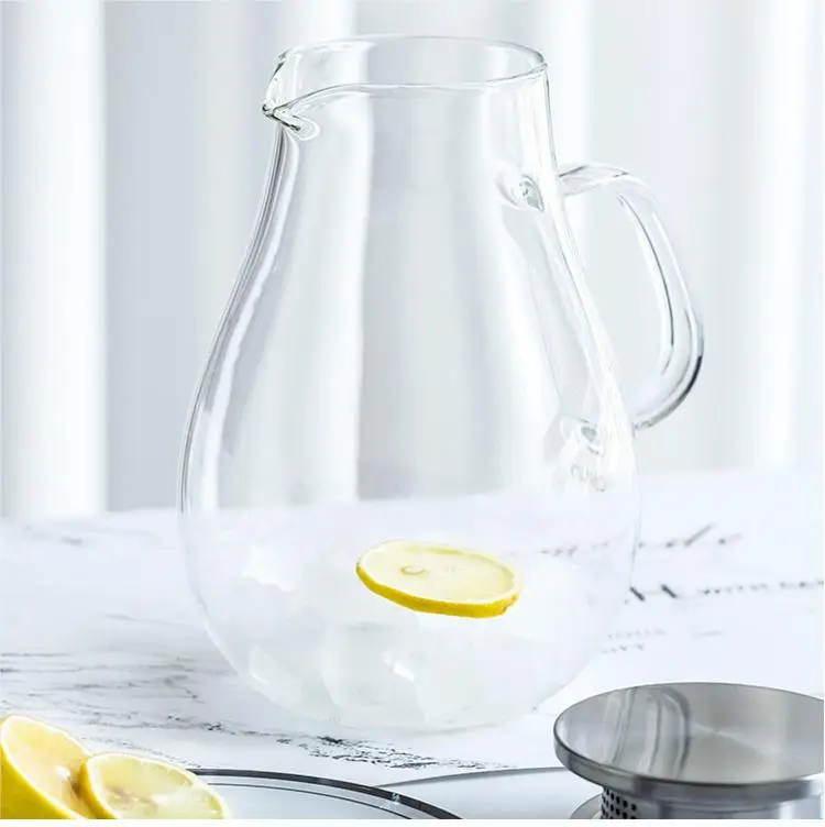 Custom glass water juice tea pitcher and glasses set cups bedside water carafe glass jug sets