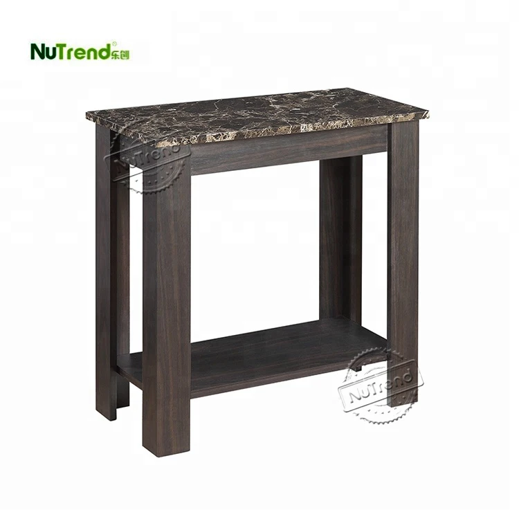 Industrial Antique Wood Metal Living Room Sofa Accent End Table Modern Black USB Port Charging Chair side Table