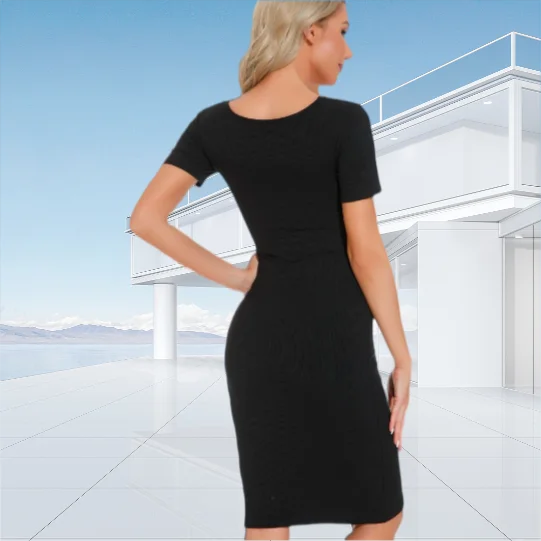 Wholesale OEM hot sale Women Sexy long bodycon Seamless Shapewear dress Midi Bodycon Dress 2 In 1 Built in Body Shaper For Women