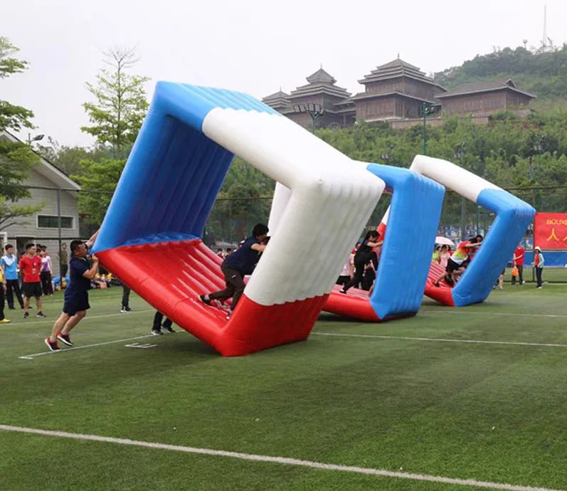 Inflatable Team Working Building Games Flip It Flip-it Square Rolling Sports Game For Sale