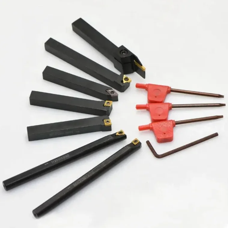 Factory Wholesale Lathe Indexable CNC Tool Holder External Turning Set with Different carbide turning inserts