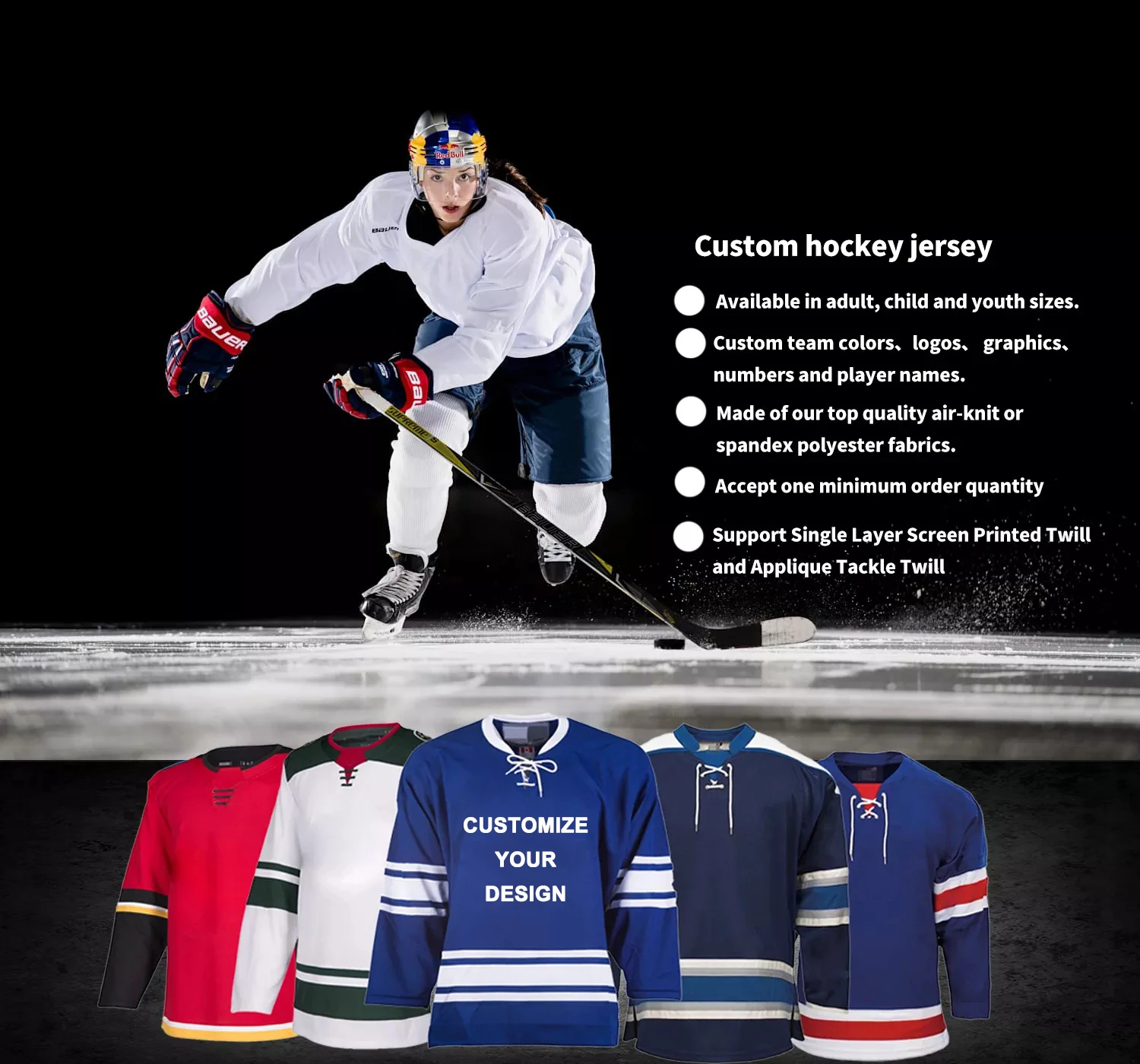 OEM custom logo Hockey League ice hockey jersey Blank oversized  hockey jersey men