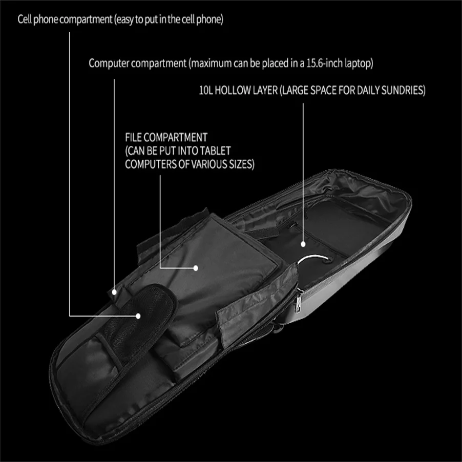 2024 Waterproof Hard Shell Wireless Connection  Digital Glowing Message Display Bag Led Backpack With USB Charging