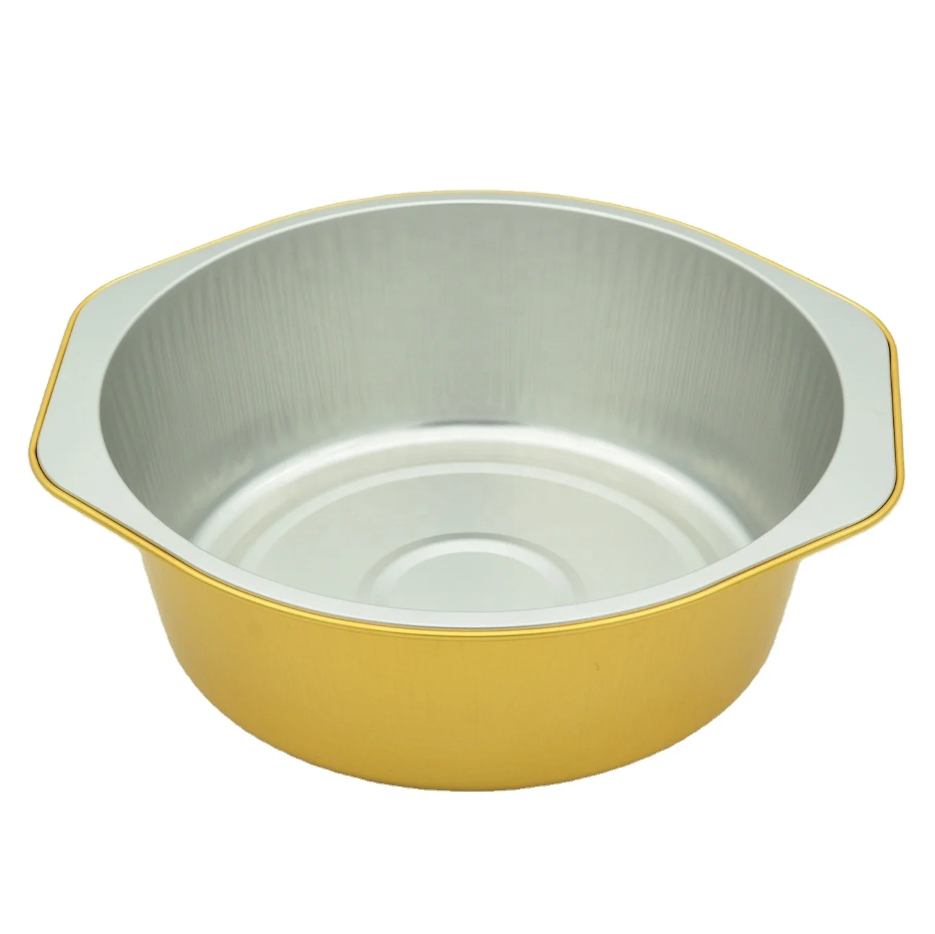 
Eco friendly Golden Aluminum foil box food container takeout food packaging/smooth wall aluminum foil container 