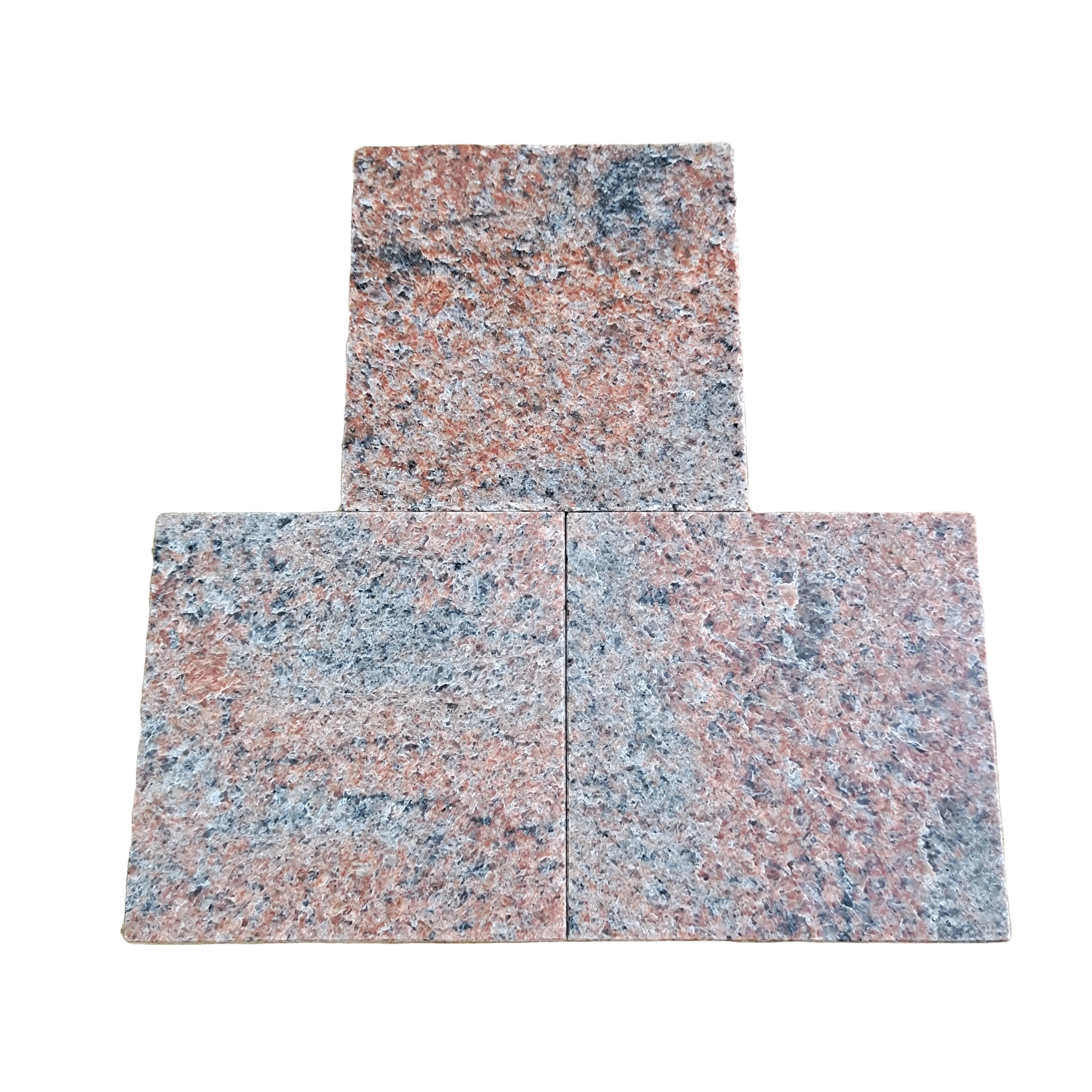 Фасадный шлифованный многоцветный красный гранит